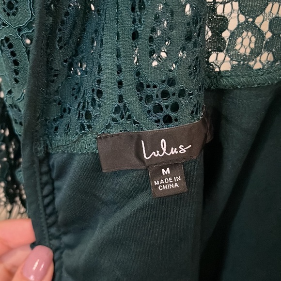 Green Sheer Lace Mini Dress - Picture 8 of 10